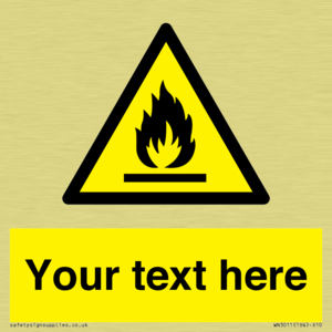Custom flammable sign